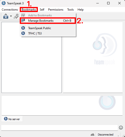 Open Teamspeak Bookmarks